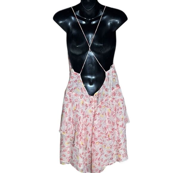 Zara women’s xl piper dress babydoll tiered strappy mini floral abstract chiffon - Picture 7 of 10